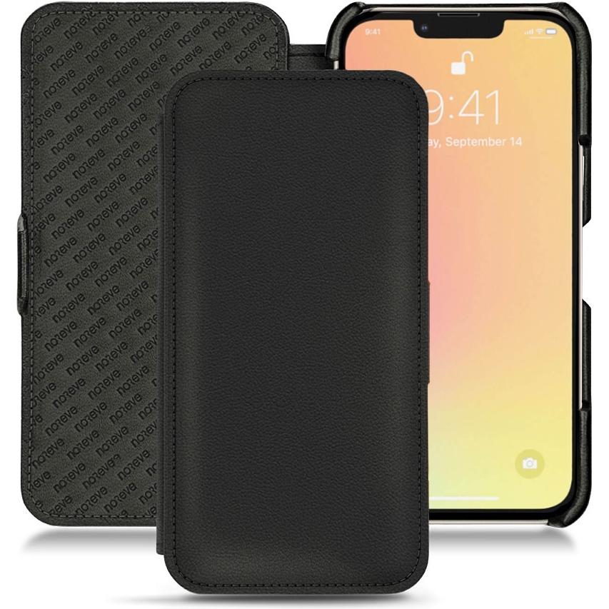 Noreve Lederschutzhülle horizontal (Apple iPhone 13), Smartphone Hülle, Schwarz