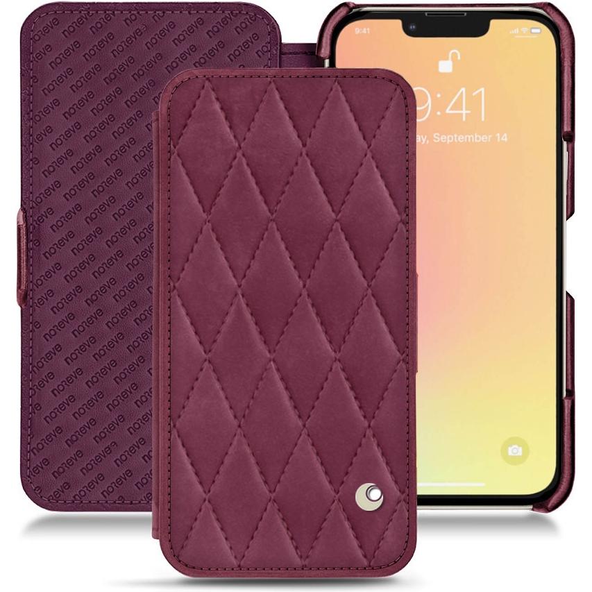 Noreve Lederschutzhülle horizontal (Apple iPhone 13), Smartphone Hülle, Violett