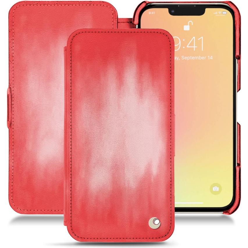 Noreve Lederschutzhülle horizontal (Apple iPhone 13), Smartphone Hülle, Rosa