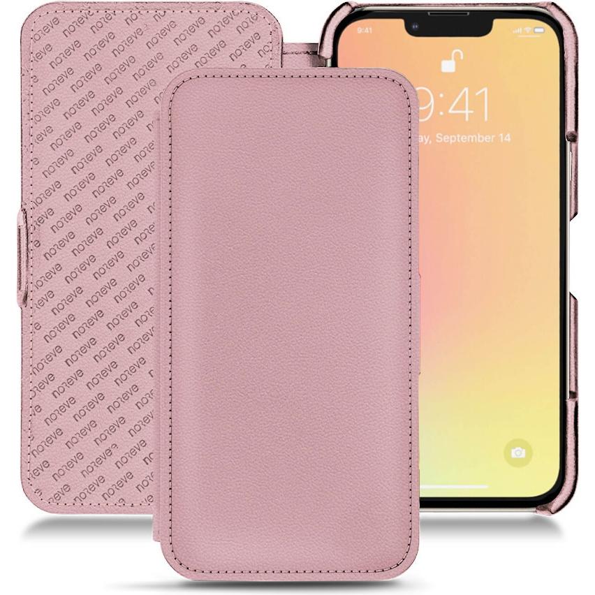 Noreve Lederschutzhülle horizontal (Apple iPhone 13), Smartphone Hülle, Rosa