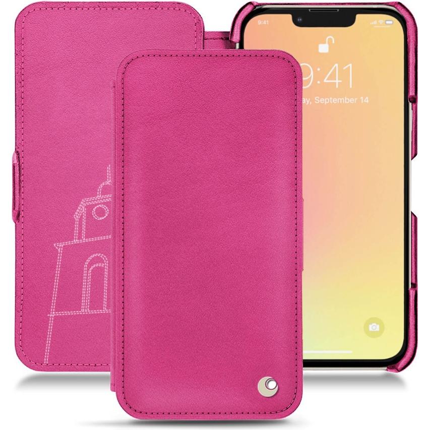 Noreve Lederschutzhülle horizontal (Apple iPhone 13), Smartphone Hülle, Rosa