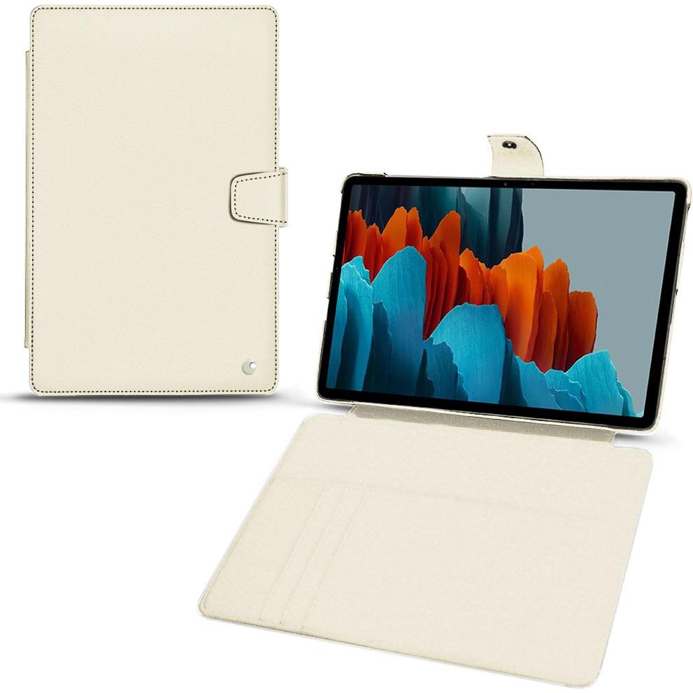Noreve Lederschutzhülle Wallet (Galaxy Tab S7+), Tablet Hülle, Weiss