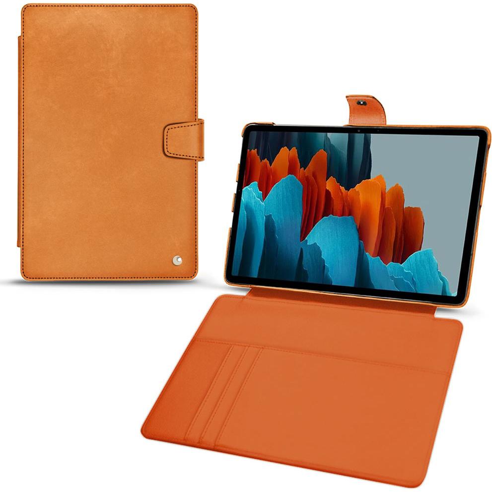 Noreve Lederschutzhülle Wallet (Galaxy Tab S7+), Tablet Hülle, Orange