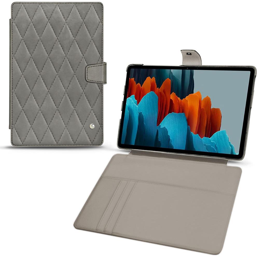 Noreve Lederschutzhülle Wallet (Galaxy Tab S7+), Tablet Hülle, Grau