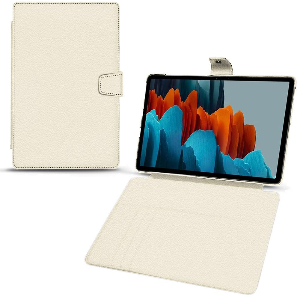 Noreve Lederschutzhülle Wallet (Galaxy Tab S7+), Tablet Hülle, Weiss