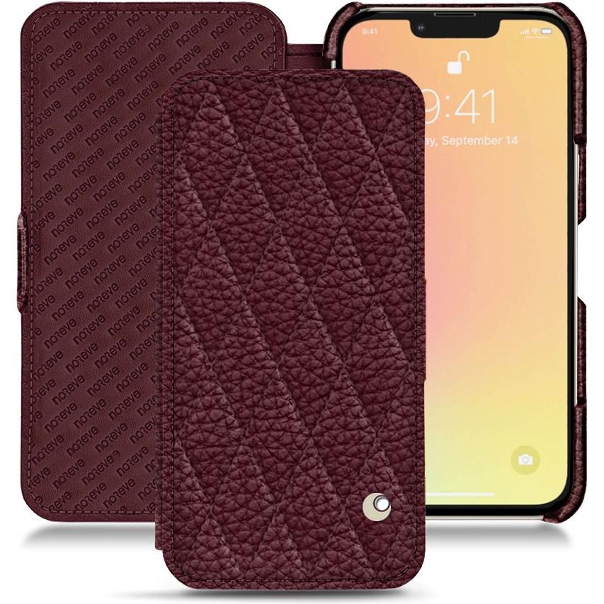 Thumbnail - Noreve Lederschutzhülle horizontal (Apple iPhone 13 mini), Smartphone Hülle, Violett