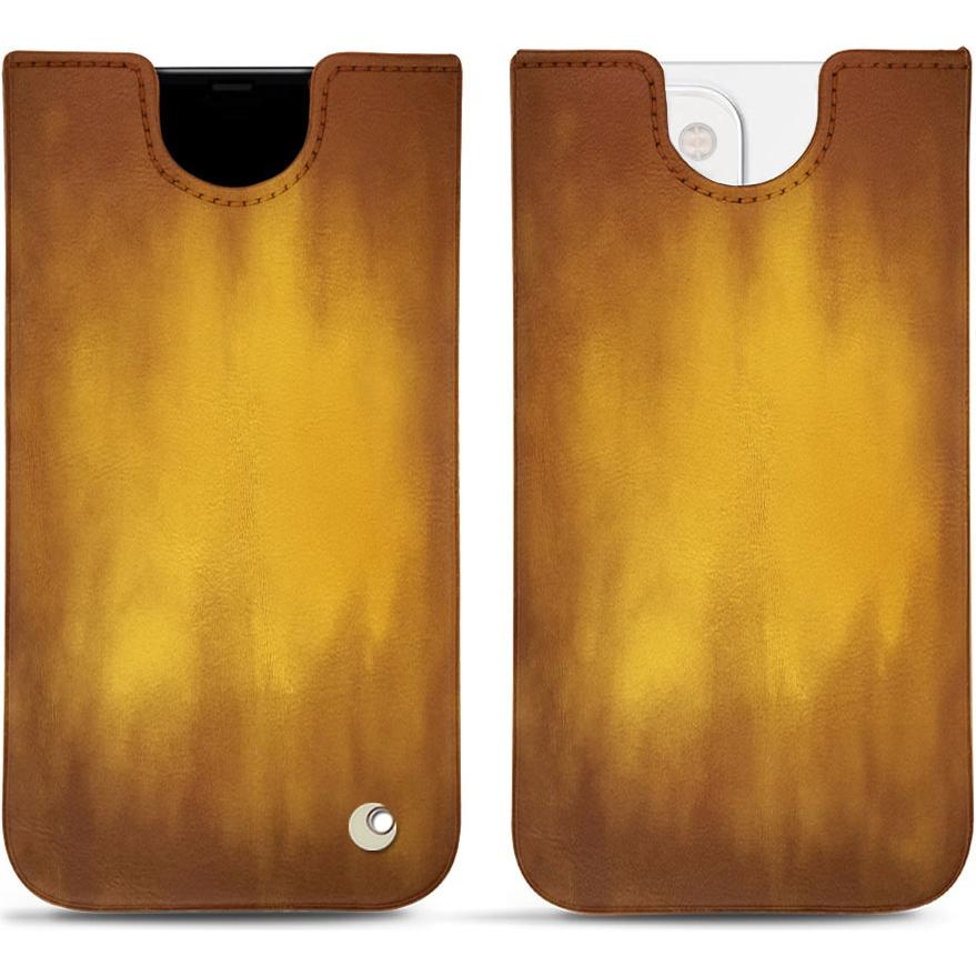 Noreve Lederschutzhülle (Apple iPhone 13 mini), Smartphone Hülle, Gold