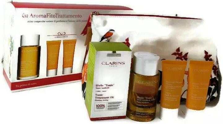 Actual product image Clarins Set Tonic Treatment Oil 100mltonic Bathshower Concentrate 30mltonic Moisturizing Balm 30ml (Body care set, Facial care set)