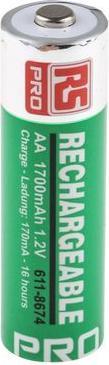 Produktbild RS PRO Akku NiMH Größe AA 1,2V 1700mAh (4 Stk., AA, 1700 mAh)
