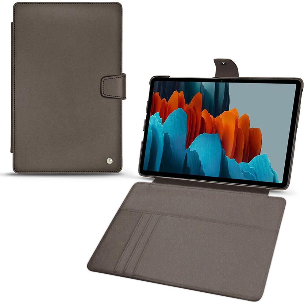 Noreve Lederschutzhülle Wallet (Galaxy Tab S7+), Tablet Hülle, Grau