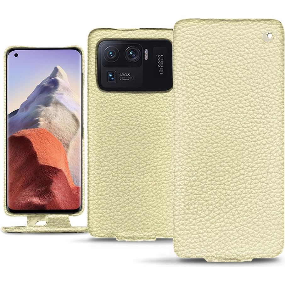 Noreve Lederschutzhülle vertikal (Xiaomi Mi 11 Ultra), Smartphone Hülle, Weiss