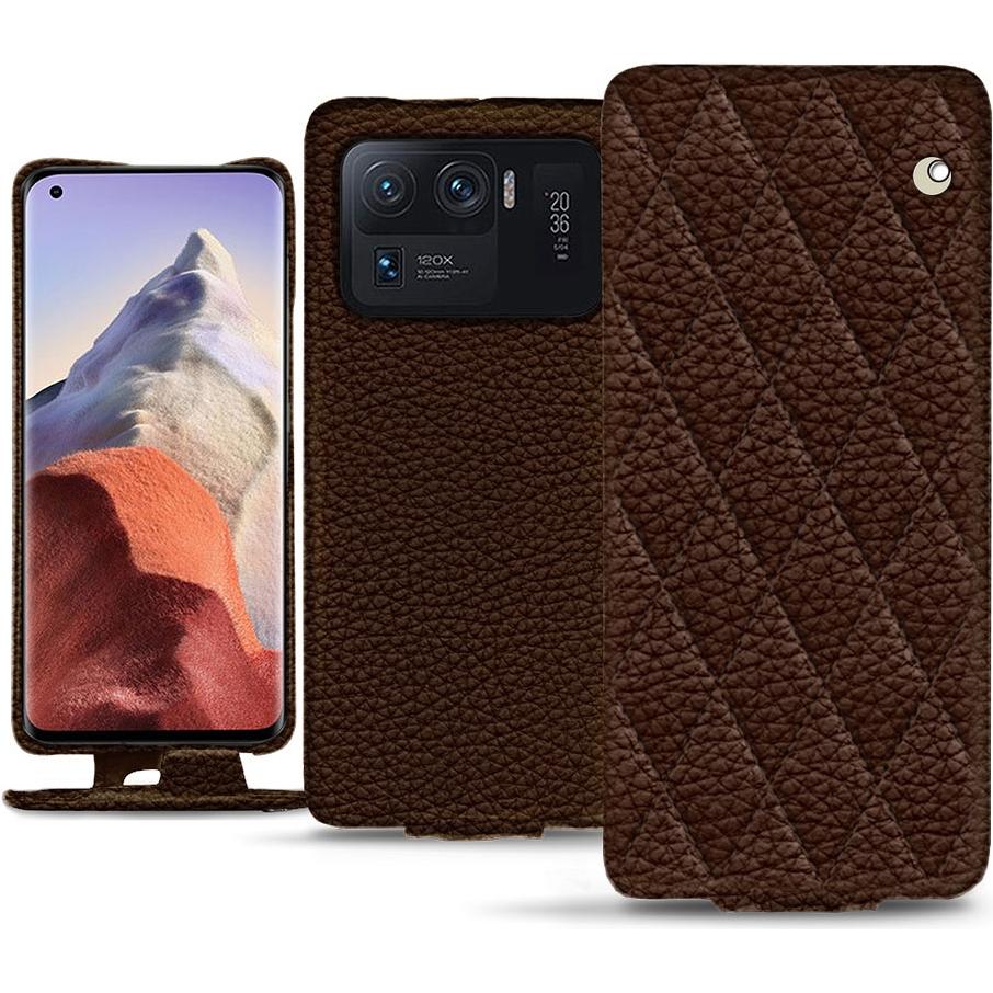 Noreve Lederschutzhülle vertikal (Xiaomi Mi 11 Ultra), Smartphone Hülle, Braun