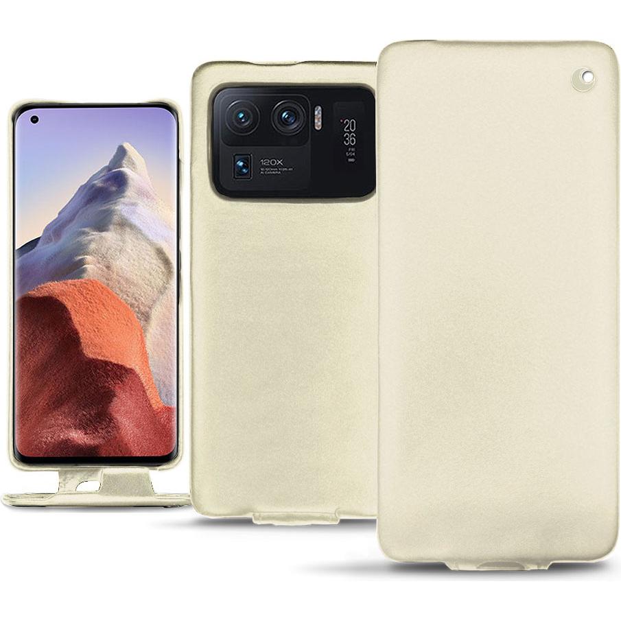 Noreve Lederschutzhülle vertikal (Xiaomi Mi 11 Ultra), Smartphone Hülle, Weiss