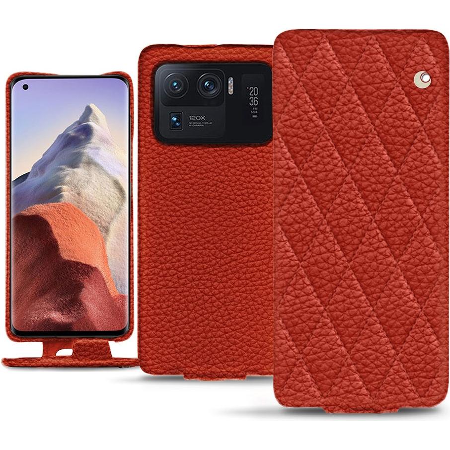 Noreve Lederschutzhülle vertikal (Xiaomi Mi 11 Ultra), Smartphone Hülle, Orange