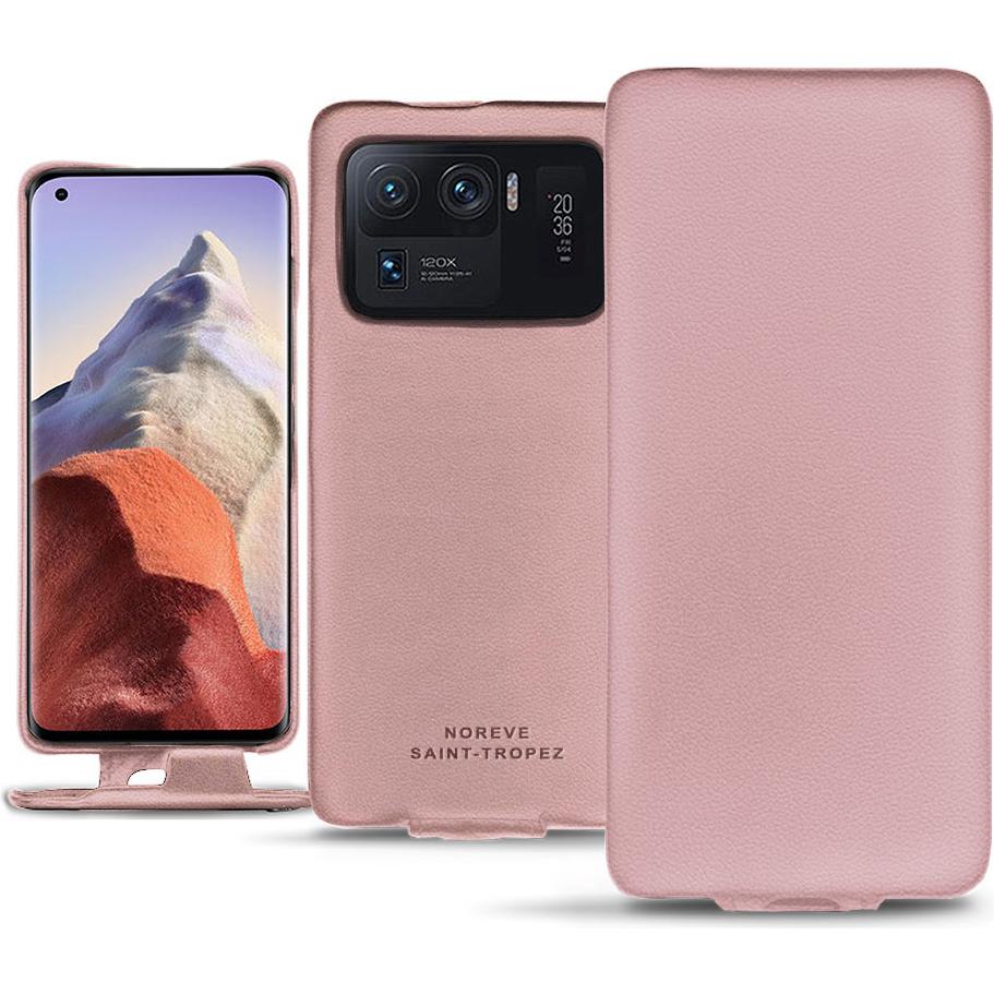 Noreve Lederschutzhülle vertikal (Xiaomi Mi 11 Ultra), Smartphone Hülle, Rosa