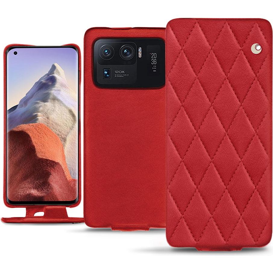 Noreve Lederschutzhülle vertikal (Xiaomi Mi 11 Ultra), Smartphone Hülle, Rot