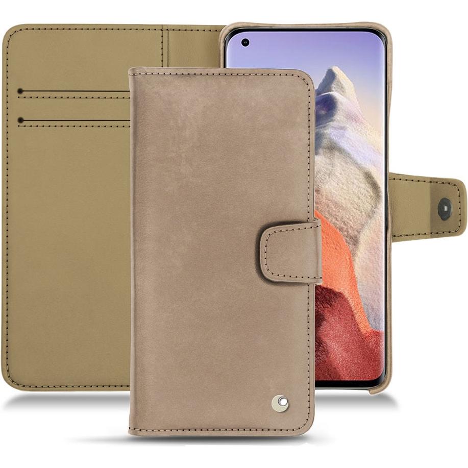 Noreve Lederschutzhülle Wallet (Xiaomi Mi 11 Ultra), Smartphone Hülle, Beige