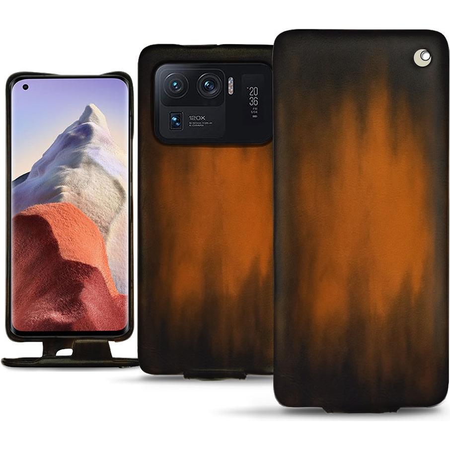 Noreve Lederschutzhülle vertikal (Xiaomi Mi 11 Ultra), Smartphone Hülle, Braun
