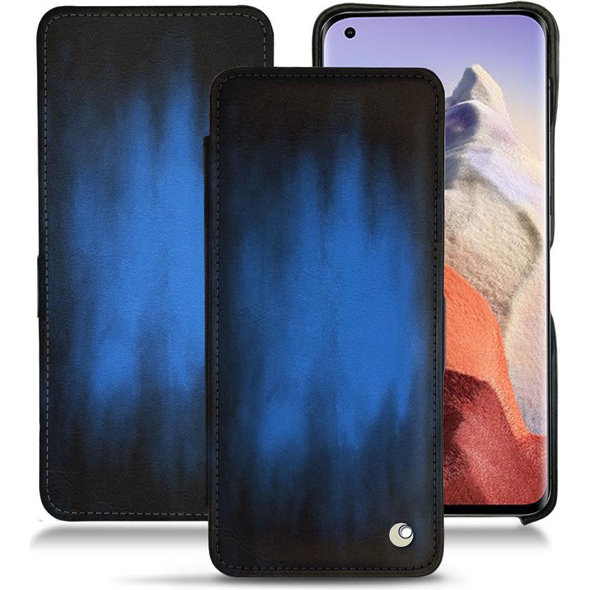 Noreve Lederschutzhülle horizontal (Xiaomi Mi 11 Ultra), Smartphone Hülle, Blau