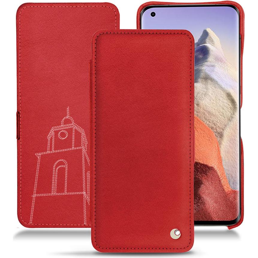 Noreve Lederschutzhülle horizontal (Xiaomi Mi 11 Ultra), Smartphone Hülle, Rot