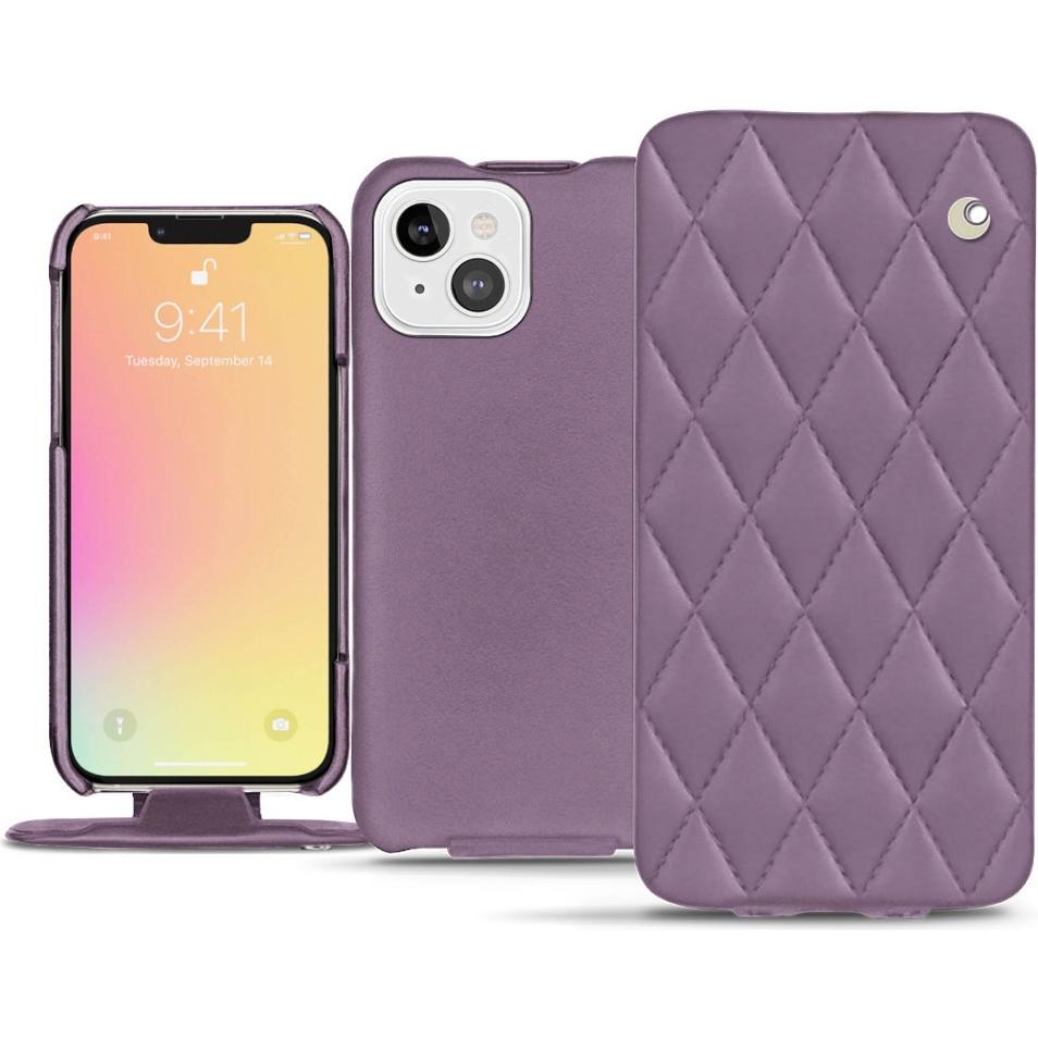 Noreve Lederschutzhülle vertikal (Apple iPhone 13), Smartphone Hülle, Violett