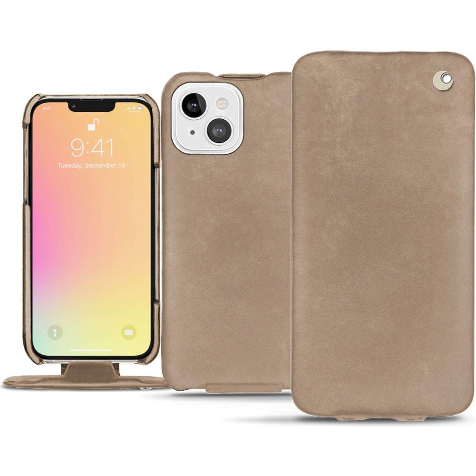 Noreve Lederschutzhülle vertikal (Apple iPhone 13), Smartphone Hülle, Beige