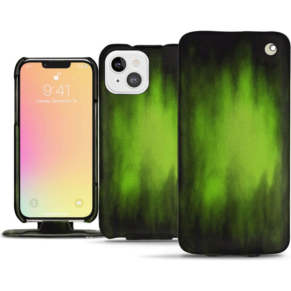 Noreve Lederschutzhülle vertikal (Apple iPhone 13), Smartphone Hülle, Grün