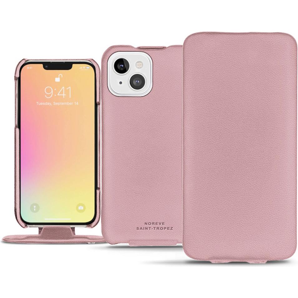 Noreve Lederschutzhülle vertikal (Apple iPhone 13), Smartphone Hülle, Rosa