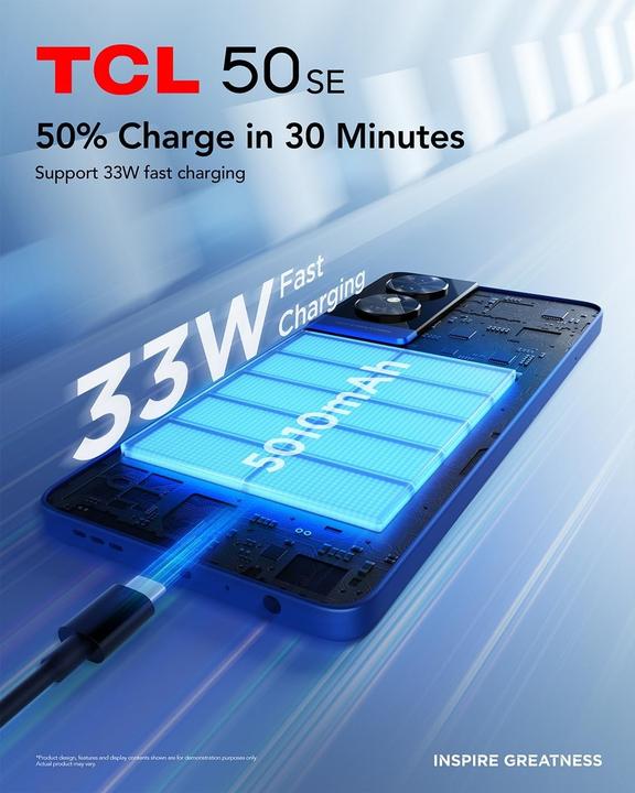 Actual product image TCL 50 SE (230 GB, Space grey, 6.78", Dual SIM, 4G)