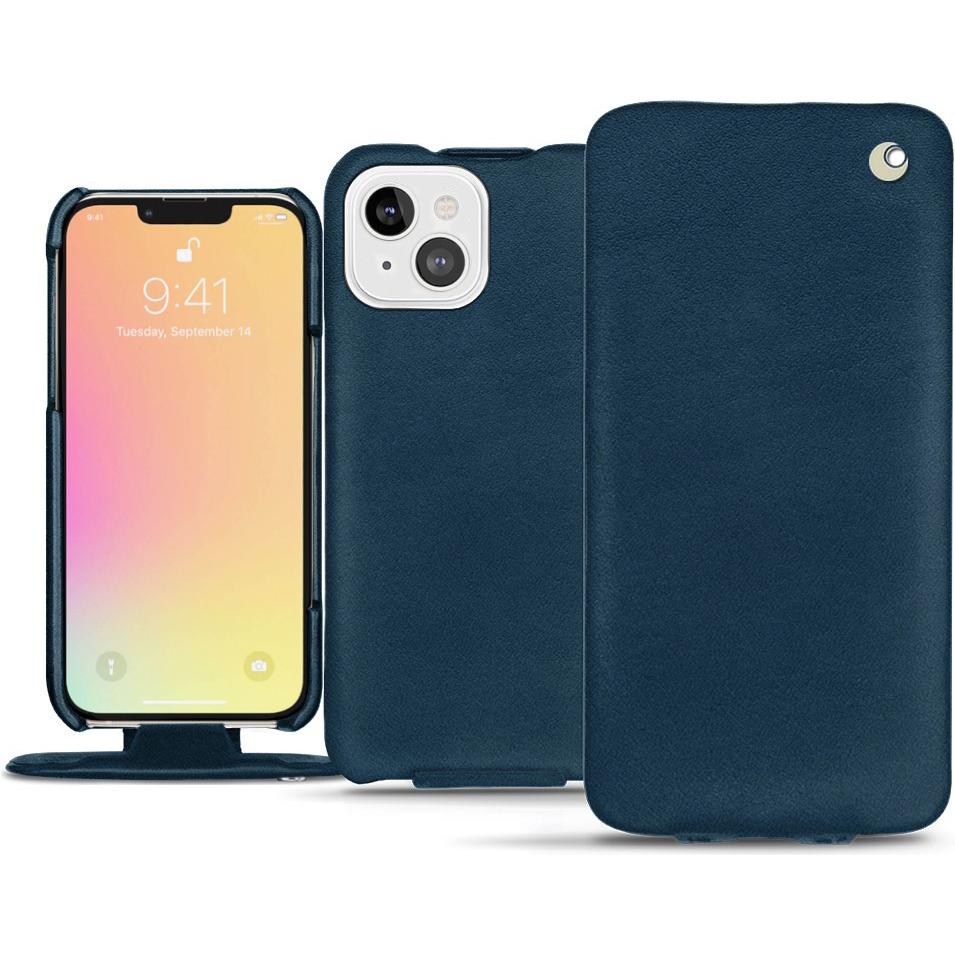 Noreve Lederschutzhülle vertikal (Apple iPhone 13), Smartphone Hülle, Blau