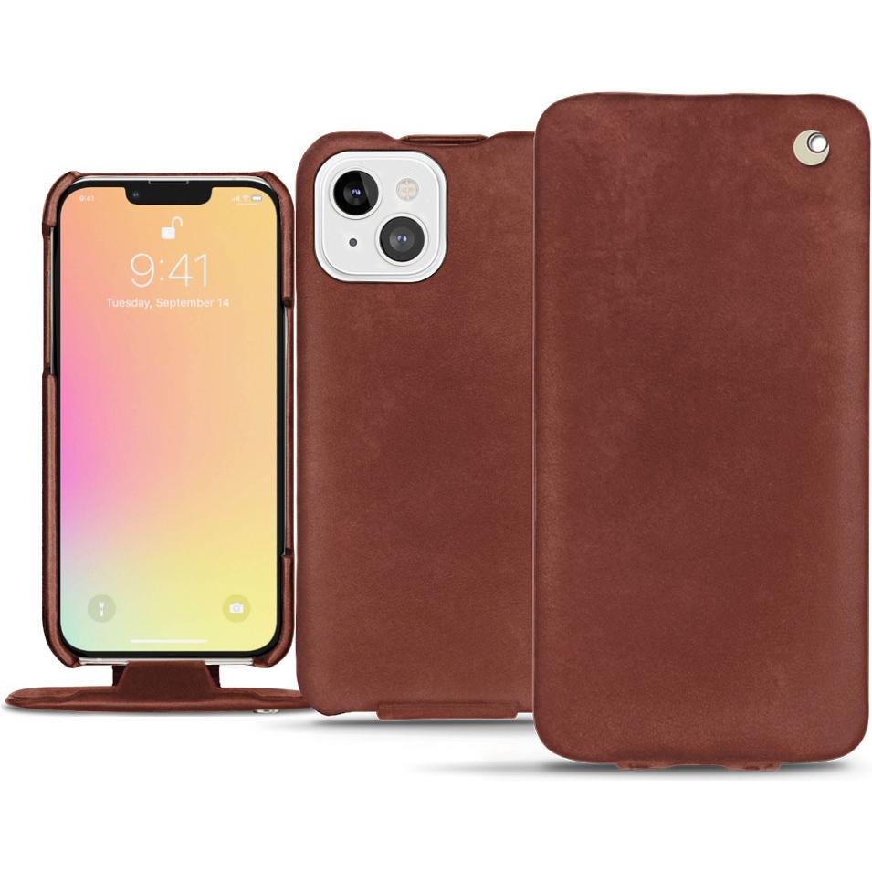 Noreve Lederschutzhülle vertikal (Apple iPhone 13 mini), Smartphone Hülle, Rot
