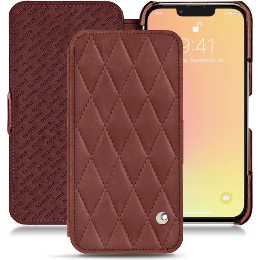 Noreve Lederschutzhülle horizontal (Apple iPhone 13), Smartphone Hülle, Rot