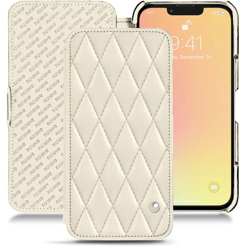 Noreve Lederschutzhülle horizontal (Apple iPhone 13), Smartphone Hülle, Weiss