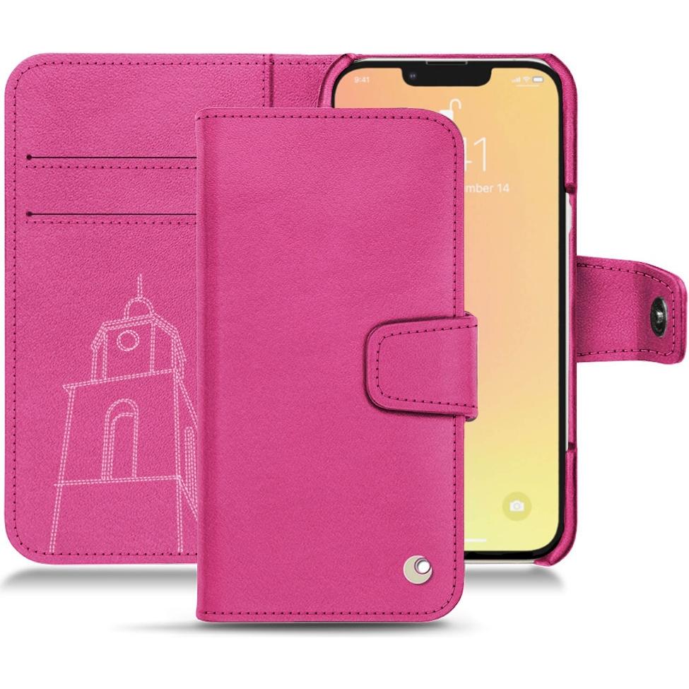 Noreve Lederschutzhülle Wallet (Apple iPhone 13 mini), Smartphone Hülle, Rosa