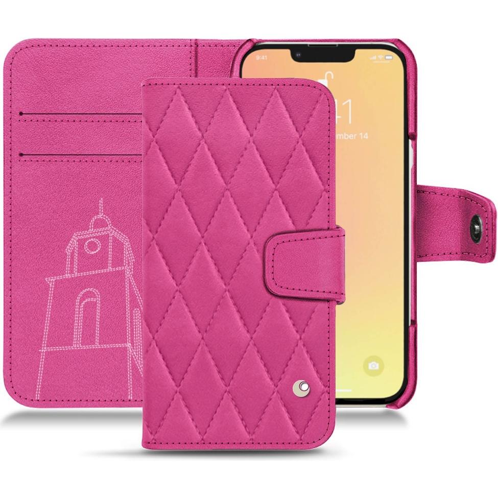 Noreve Lederschutzhülle Wallet (Apple iPhone 13 mini), Smartphone Hülle, Rosa
