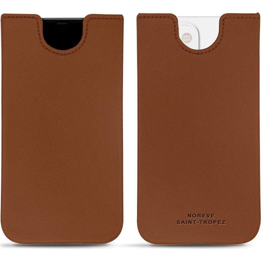 Noreve Lederschutzhülle (Apple iPhone 13 mini), Smartphone Hülle, Braun