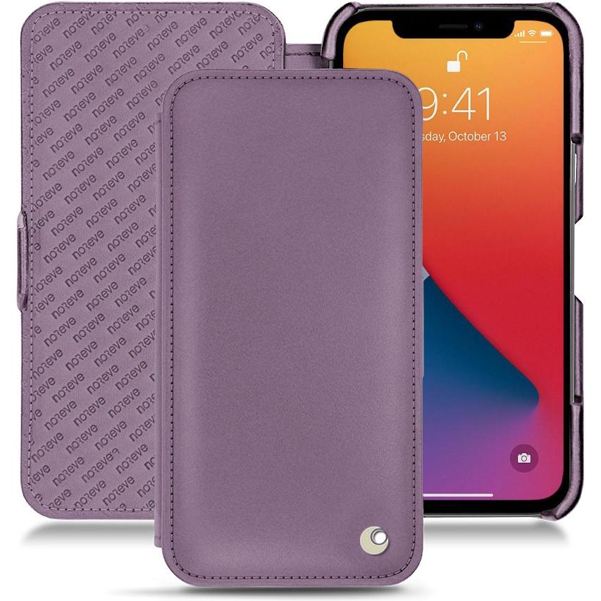 Noreve Lederschutzhülle horizontal (Apple iPhone 13 Pro Max), Smartphone Hülle, Violett