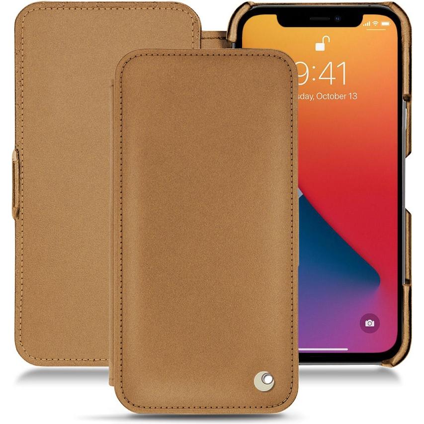 Noreve Lederschutzhülle horizontal (Apple iPhone 13 Pro), Smartphone Hülle, Beige