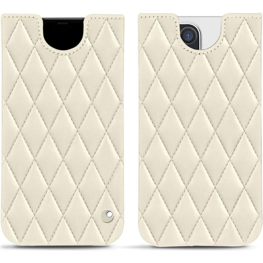 Noreve Lederschutzhülle (Apple iPhone 13 Pro), Smartphone Hülle, Weiss