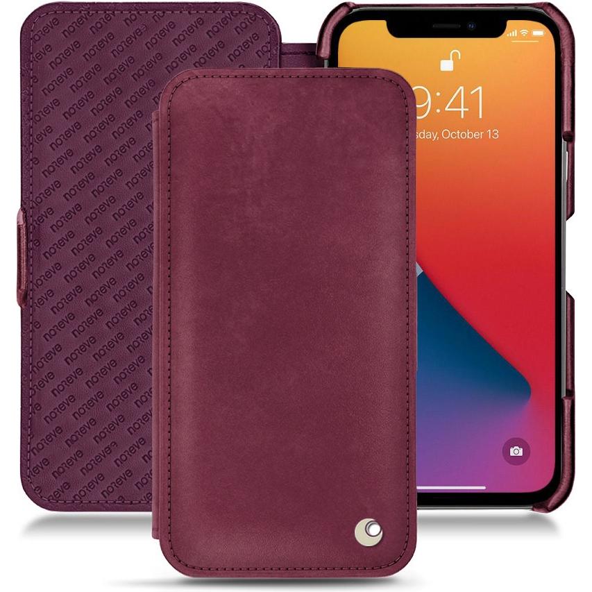 Noreve Lederschutzhülle horizontal (Apple iPhone 13 Pro Max), Smartphone Hülle, Violett