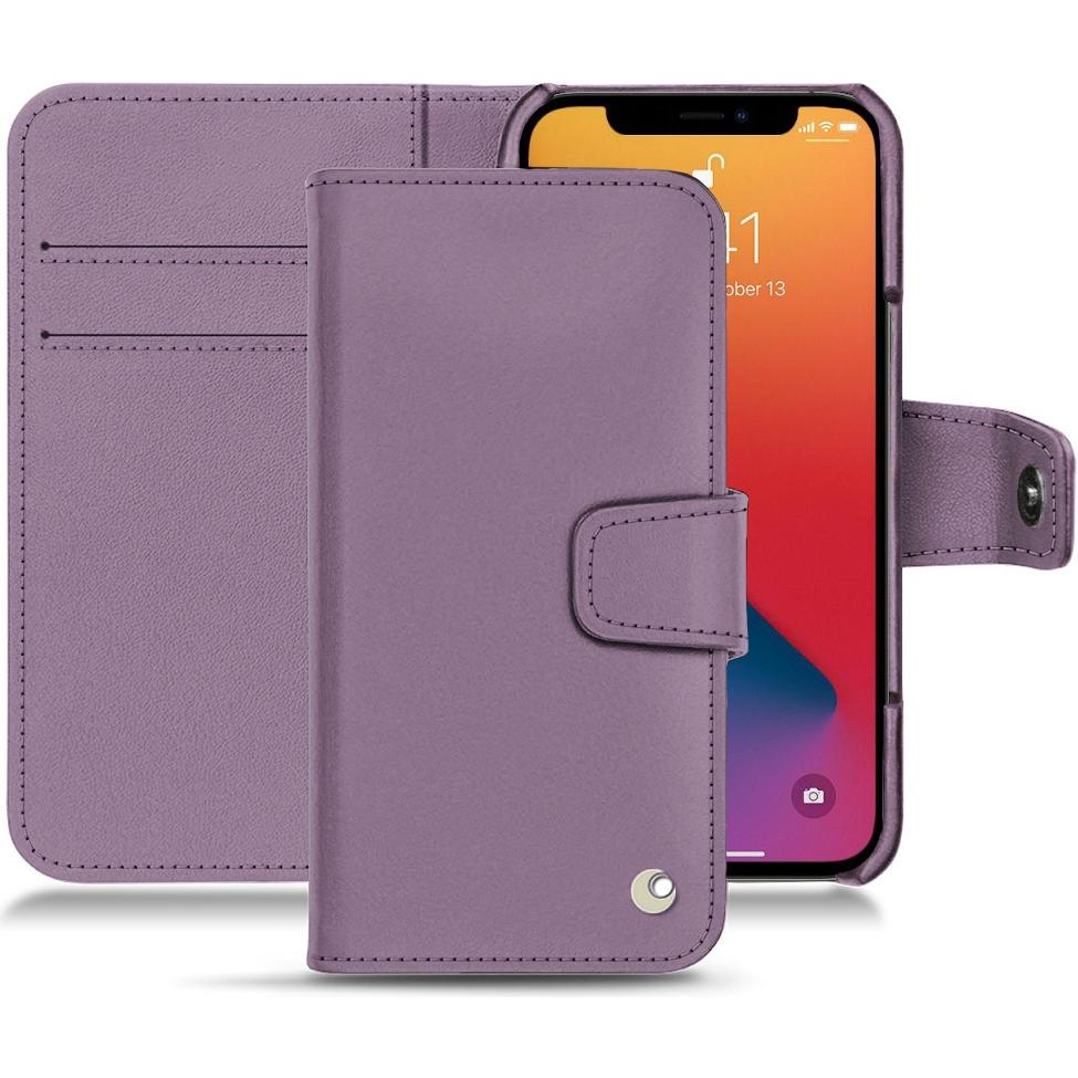 Noreve Lederschutzhülle Wallet (Apple iPhone 13 Pro Max), Smartphone Hülle, Violett