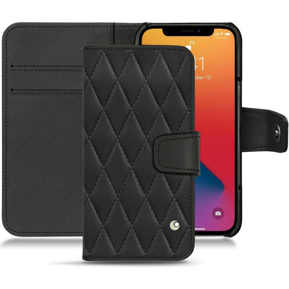 Noreve Lederschutzhülle Wallet (Apple iPhone 13 Pro Max), Smartphone Hülle, Schwarz