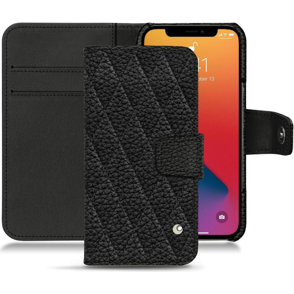 Noreve Lederschutzhülle Wallet (Apple iPhone 13 Pro Max), Smartphone Hülle, Schwarz