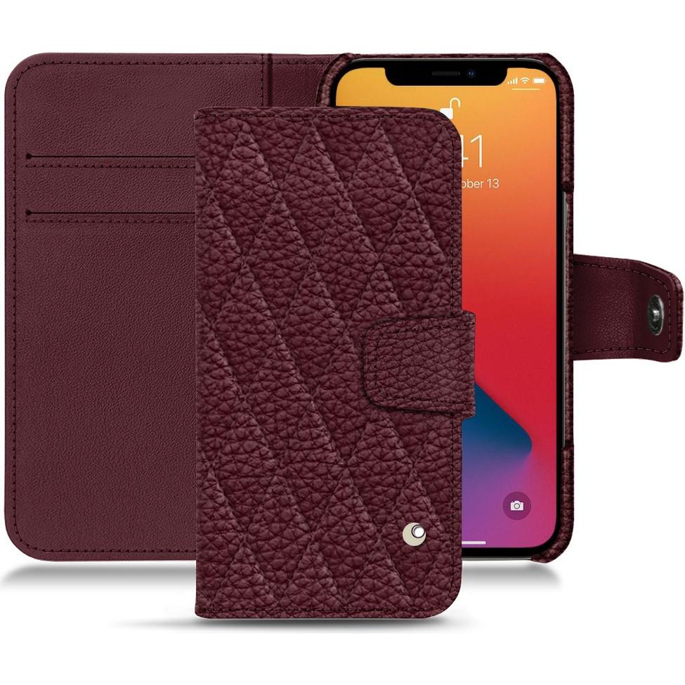 Noreve Lederschutzhülle Wallet (Apple iPhone 13 Pro Max), Smartphone Hülle, Violett