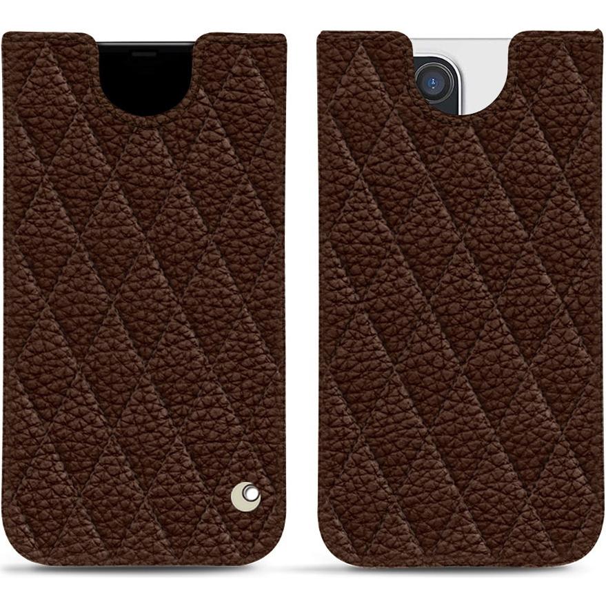 Noreve Lederschutzhülle (Apple iPhone 13 Pro Max), Smartphone Hülle, Braun