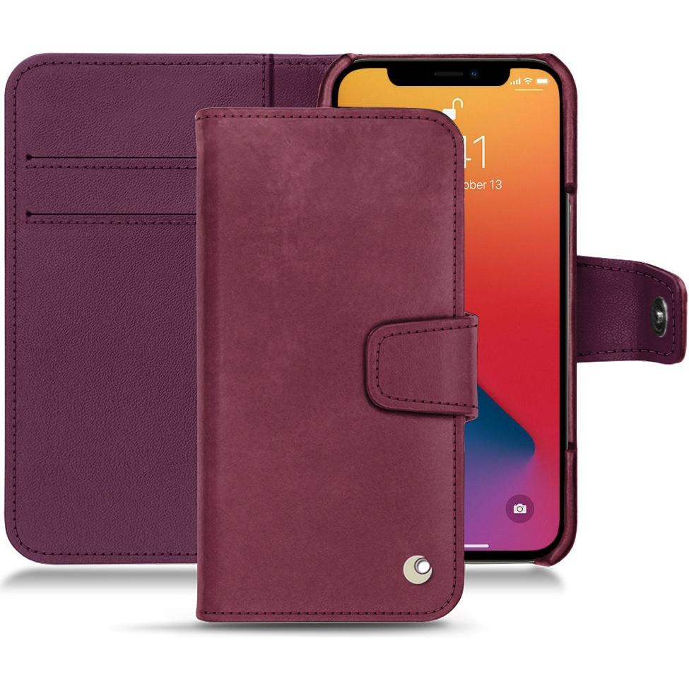 Noreve Lederschutzhülle Wallet (Apple iPhone 13 Pro Max), Smartphone Hülle, Violett