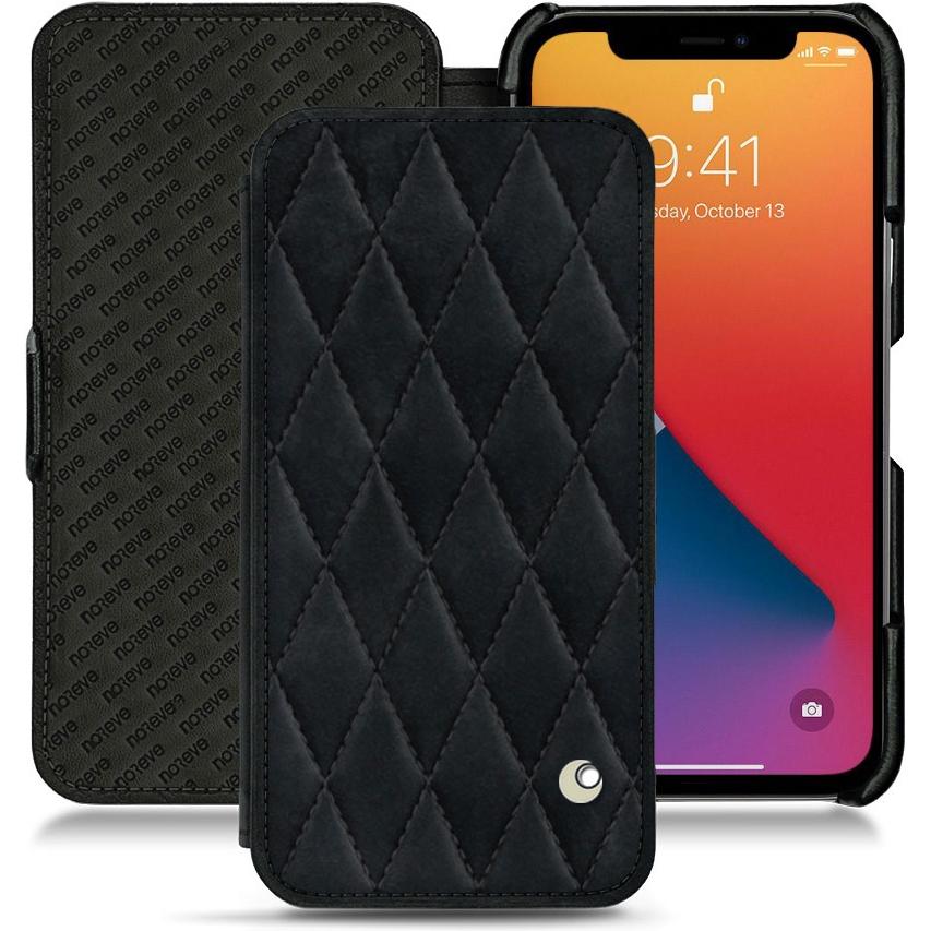 Noreve Lederschutzhülle horizontal (Apple iPhone 13 Pro Max), Smartphone Hülle, Schwarz