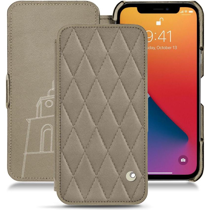 Noreve Lederschutzhülle horizontal (Apple iPhone 13 Pro Max), Smartphone Hülle, Beige