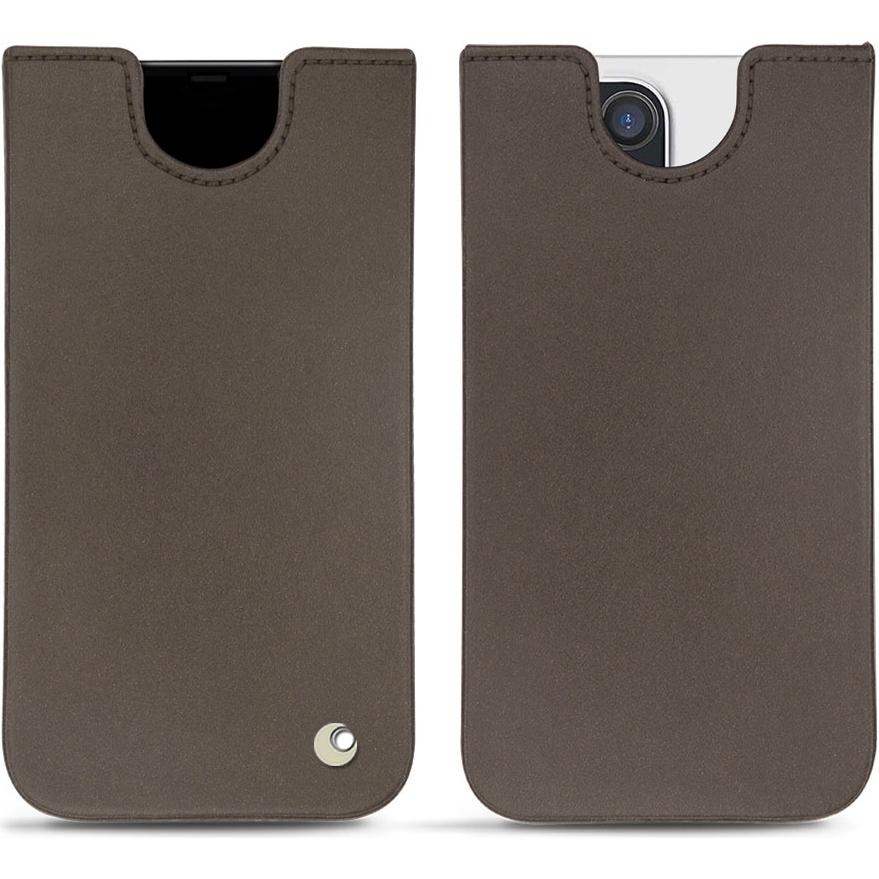 Noreve Lederschutzhülle (Apple iPhone 13 Pro Max), Smartphone Hülle, Grau