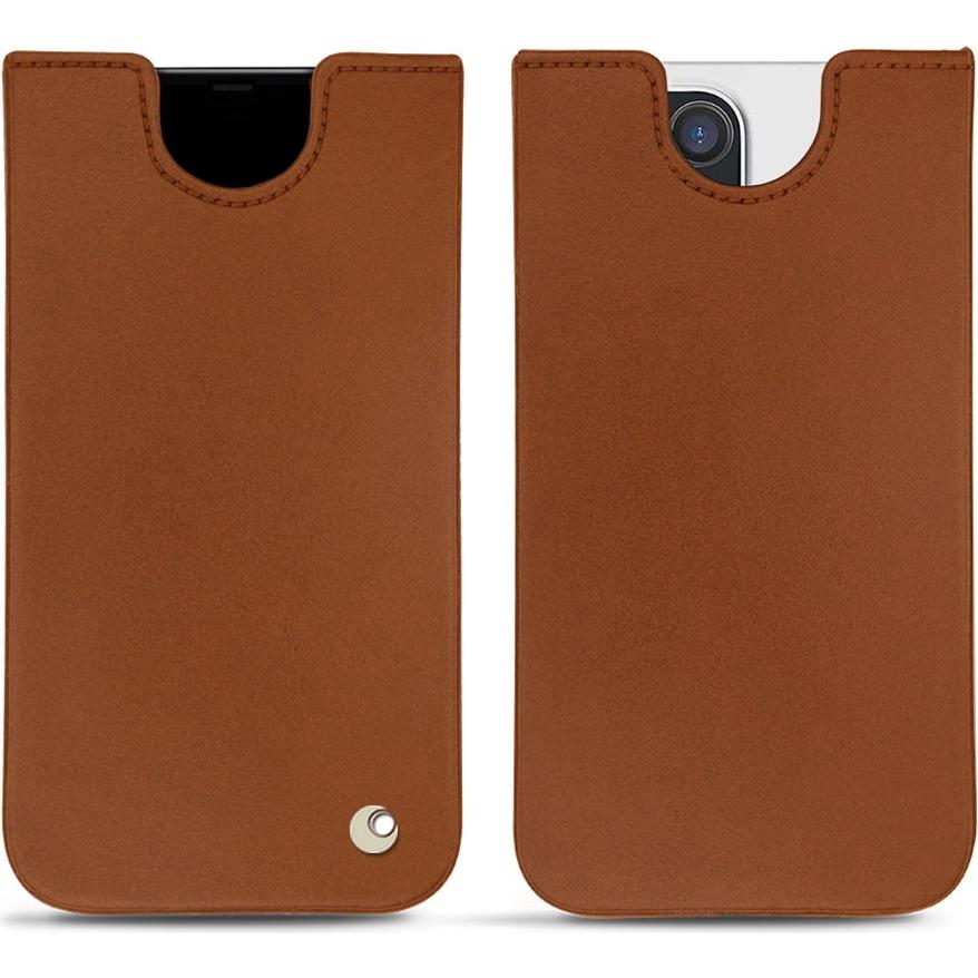 Noreve Lederschutzhülle (Apple iPhone 13 Pro Max), Smartphone Hülle, Braun